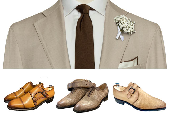 Cognac trouwschoen met bijpassende riem
